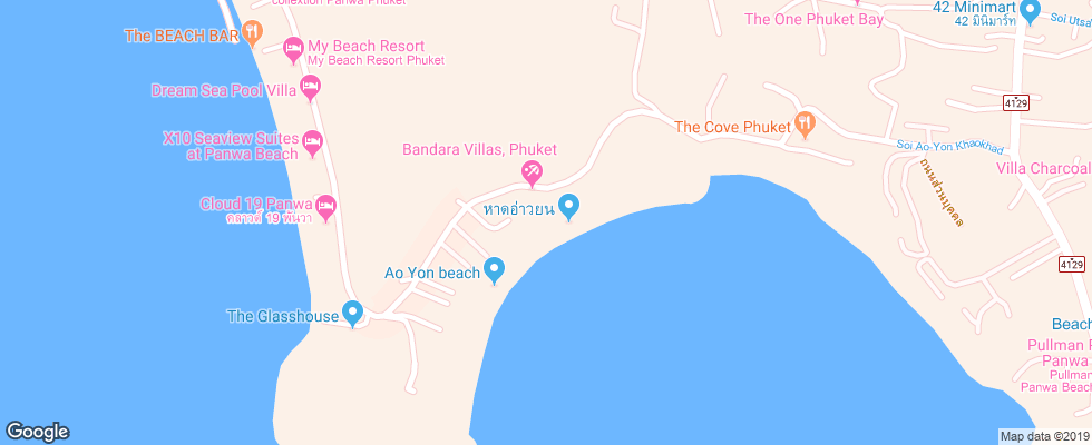 Отель Bandara Villas Phuket на карте Таиланда