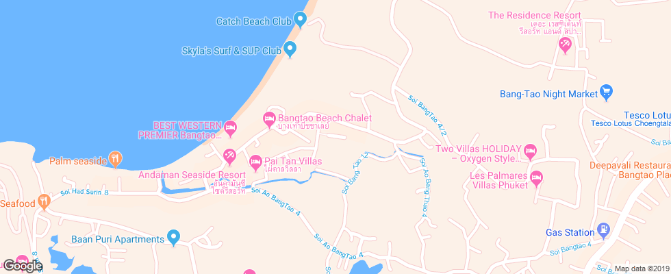 Отель Bangtao Village Resort на карте Таиланда