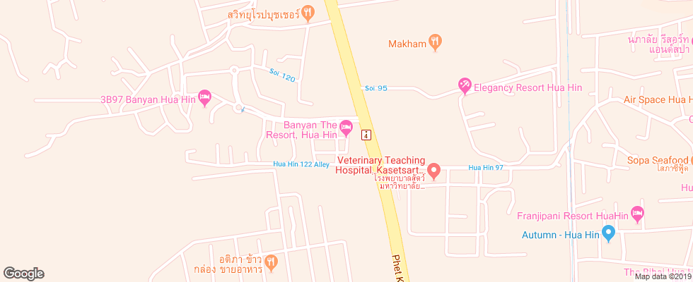 Отель Banyan Resort Hua Hin на карте Таиланда