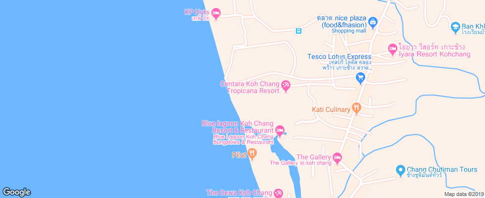 Отель Barali Beach Resort на карте Таиланда