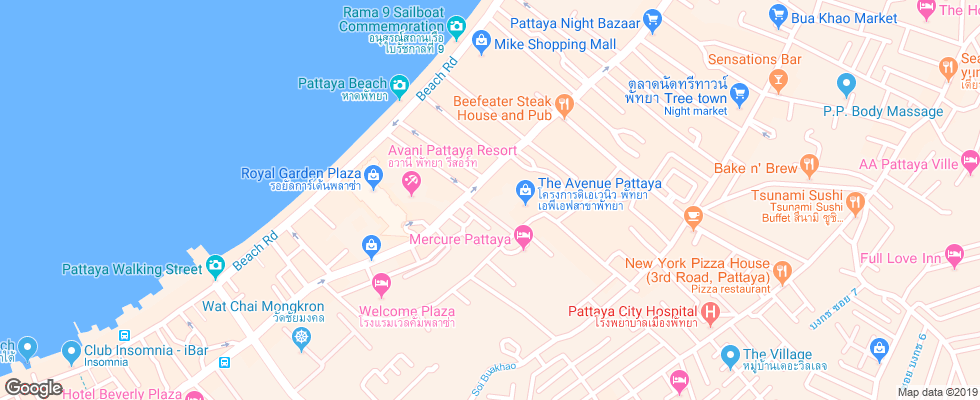 Отель Baraquda Pattaya на карте Таиланда