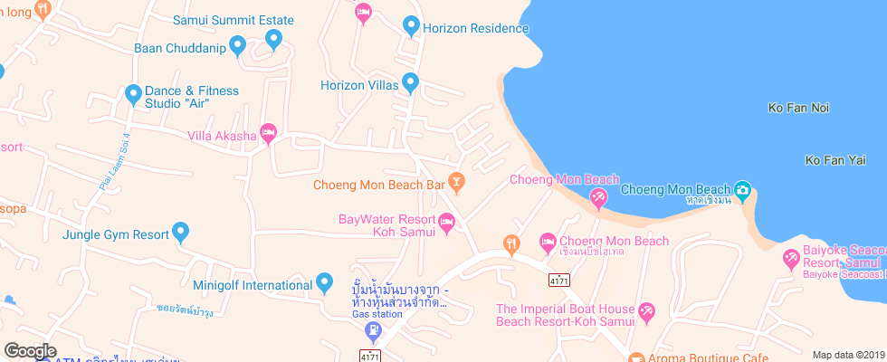 Отель Baywater Resort Koh Samui на карте Таиланда