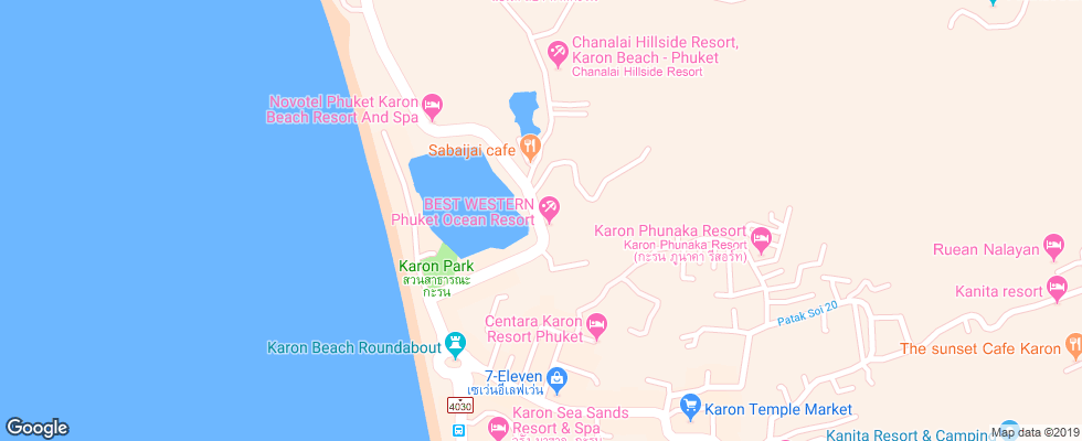 Отель Best Western Phuket Ocean Resort на карте Таиланда