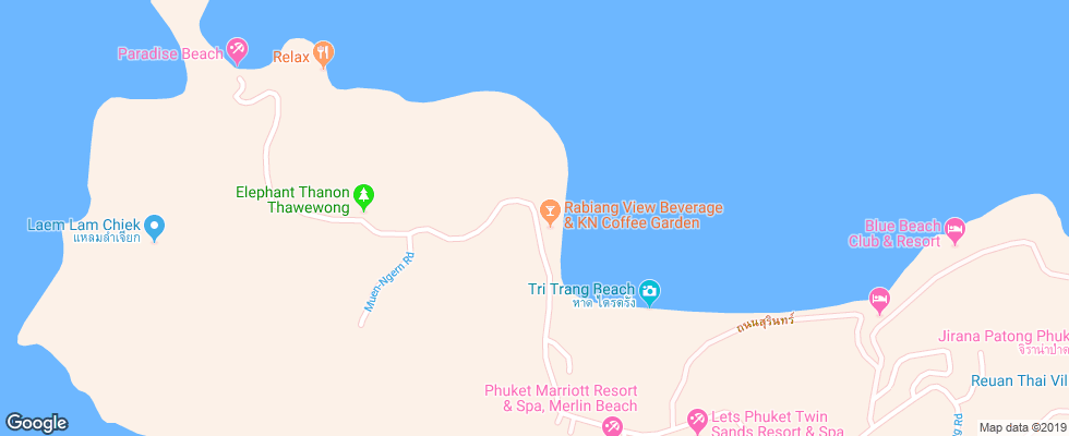 Отель Blue Ocean Beach Resort Tri Trang на карте Таиланда