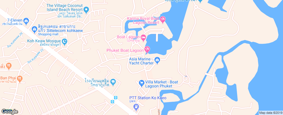 Отель Boat Lagoon Resort на карте Таиланда