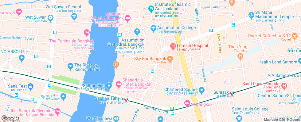 Отель Bossotel Bangkok на карте Таиланда