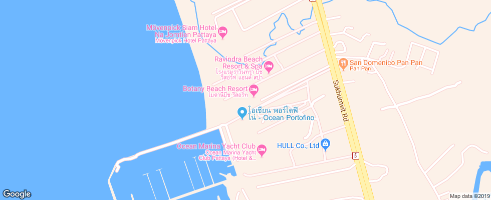 Отель Botany Beach Resort на карте Таиланда