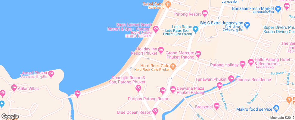 Отель Burasari Patong на карте Таиланда