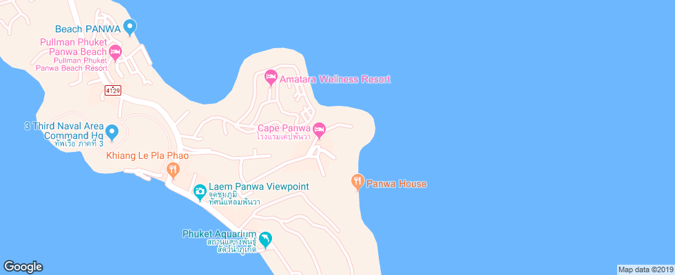 Отель Cape Panwa Hotel на карте Таиланда