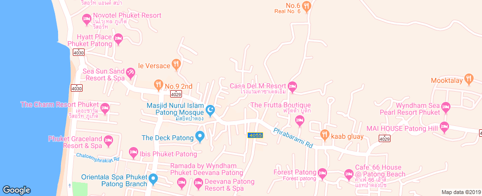 Отель Casa Del M Patong Beach на карте Таиланда