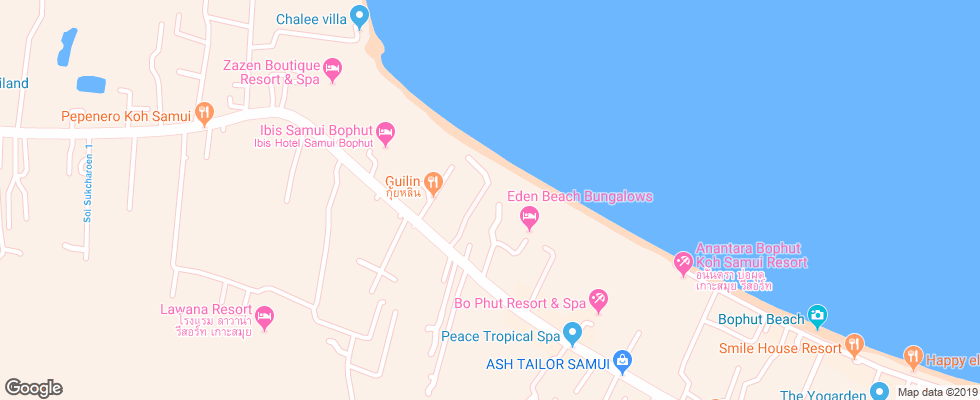 Отель Celes Beachfront Resort на карте Таиланда