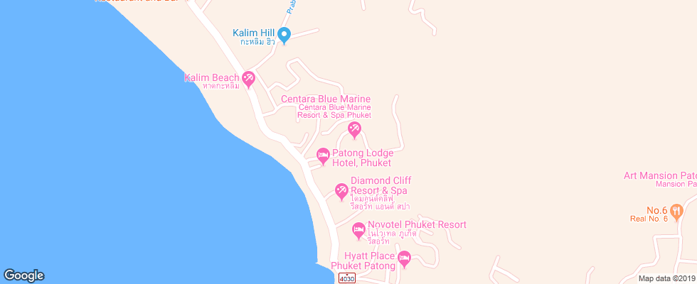 Отель Centara Blue Marine Resort & Spa Phuket на карте Таиланда