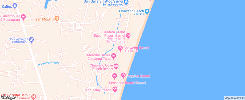 Отель Centara Grand Beach Resort на карте Таиланда