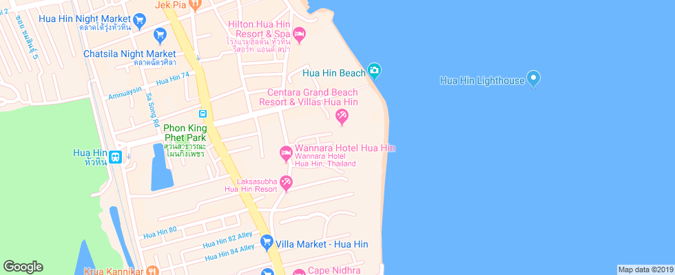 Отель Centara Grand Beach Resort & Villa Hua Hin на карте Таиланда