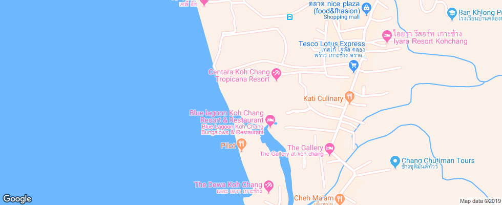 Отель Centara Koh Chang Tropicana на карте Таиланда