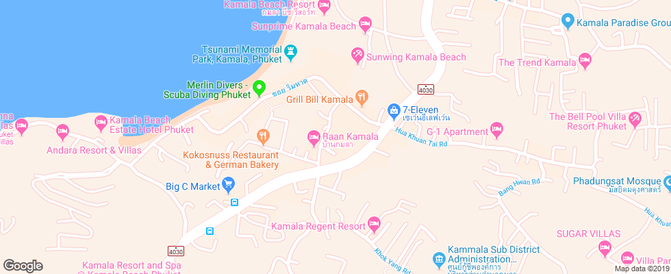 Отель Chabana Kamala Hotel на карте Таиланда