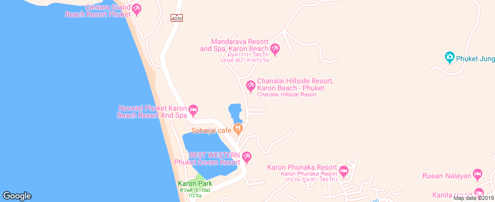 Отель Chanalai Hillside Resort на карте Таиланда
