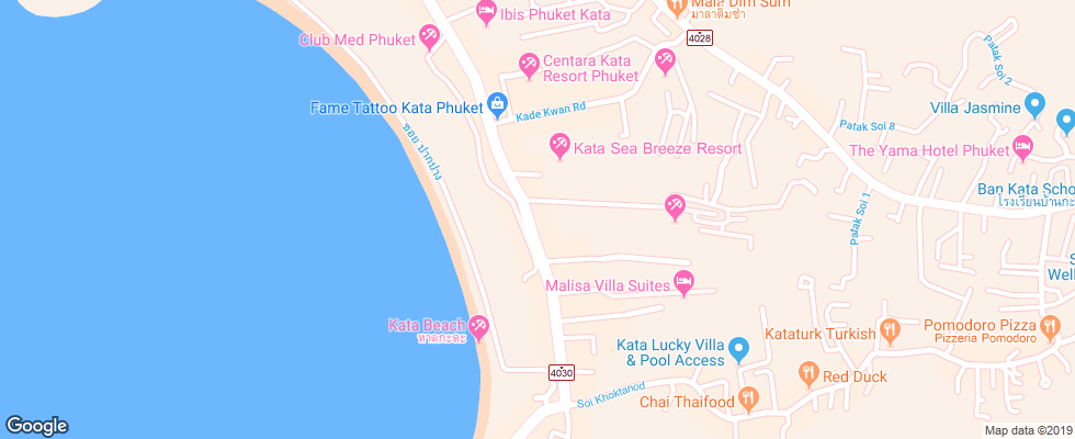 Отель Chanalai Romantica Resort на карте Таиланда