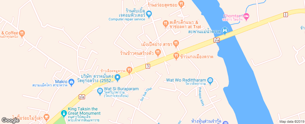 Отель Chang Buri Resort & Spa на карте Таиланда