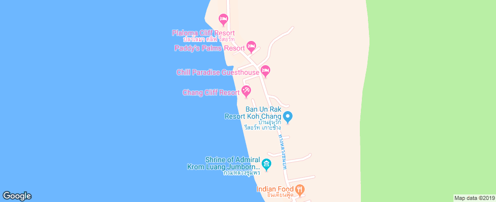 Отель Chang Cliff Resort на карте Таиланда