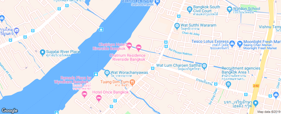 Отель Chatrium Hotel Riverside на карте Таиланда