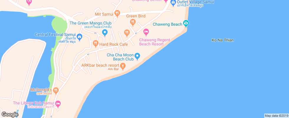 Отель Chaweng Blue Lagoon на карте Таиланда