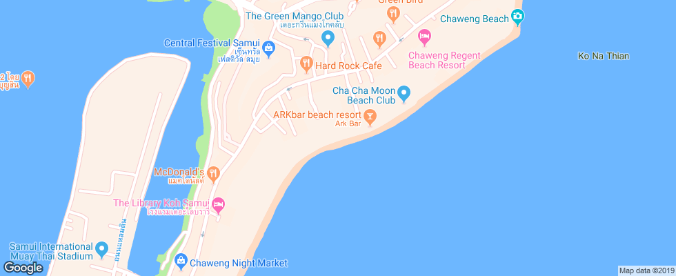 Отель Chaweng Garden Beach Resort на карте Таиланда