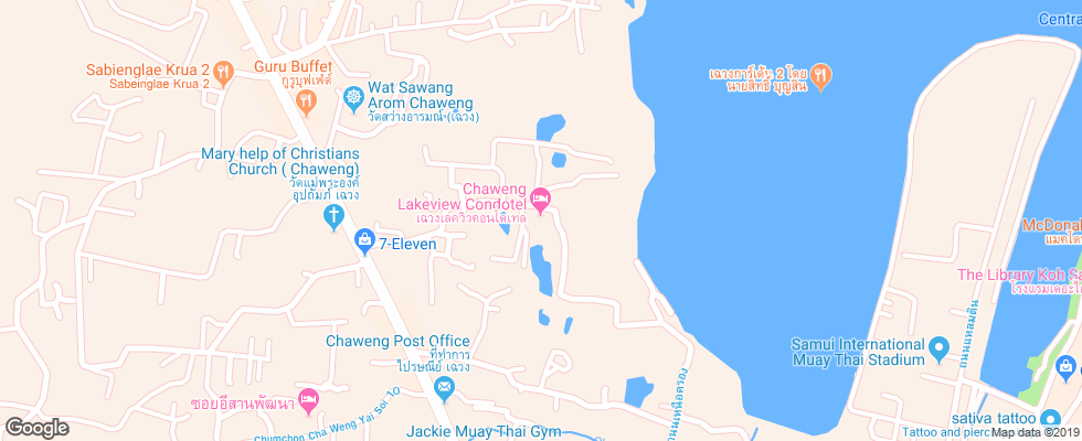 Отель Chaweng Lakeview Condotel на карте Таиланда