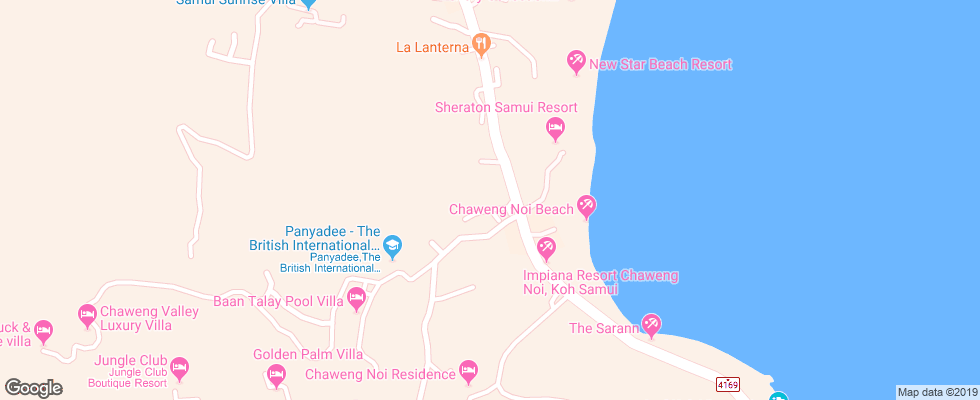 Отель Chaweng Noi Pool Villa на карте Таиланда