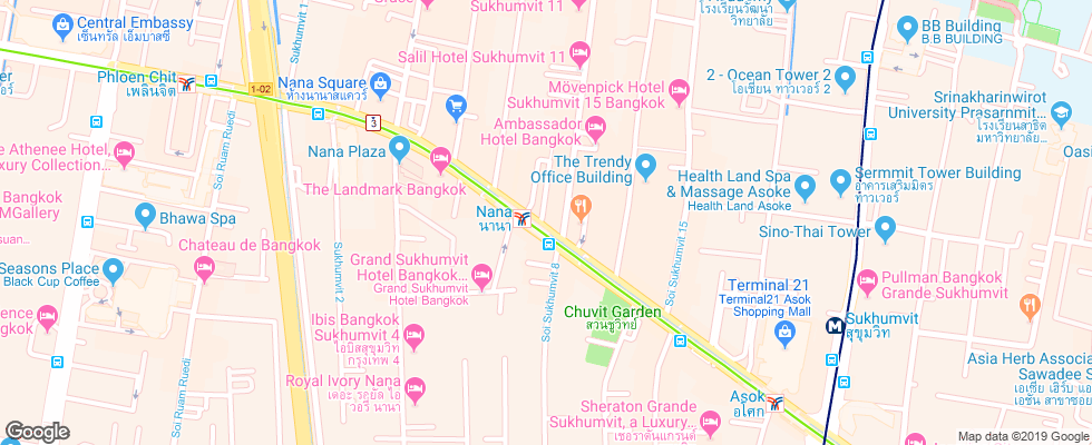 Отель City Lodge Soi 9 на карте Таиланда