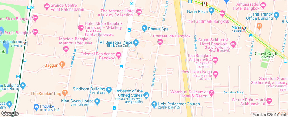 Отель Conrad Bangkok на карте Таиланда