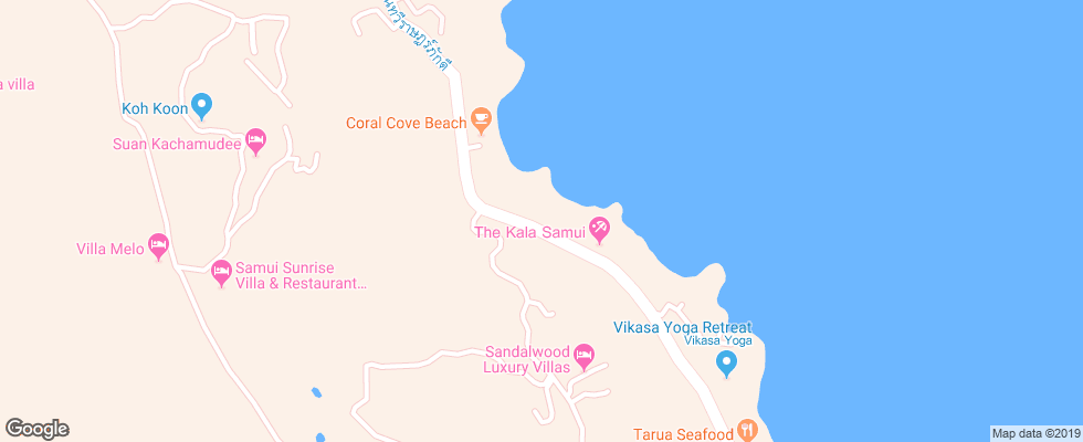 Отель Coral Cove Chalet на карте Таиланда
