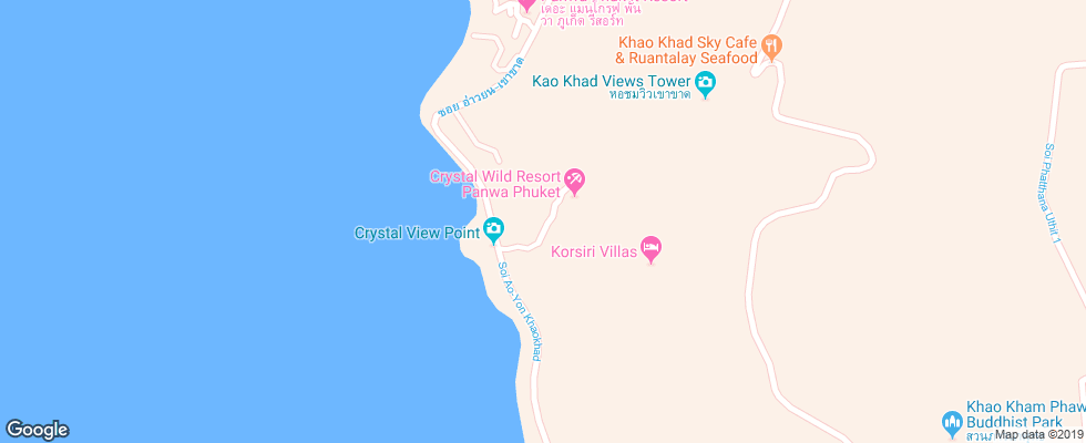 Отель Crystal Wild Resort Panwa Phuket на карте Таиланда
