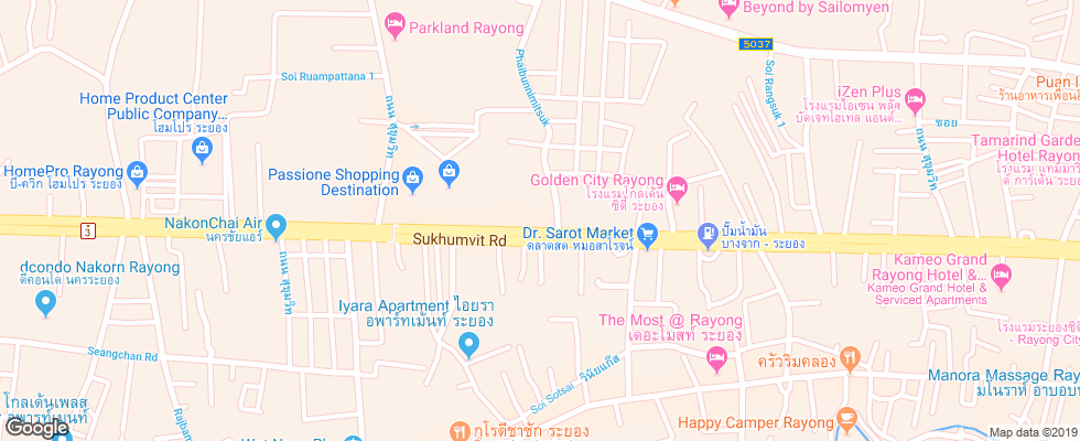 Отель D Varee Diva Central Rayong на карте Таиланда