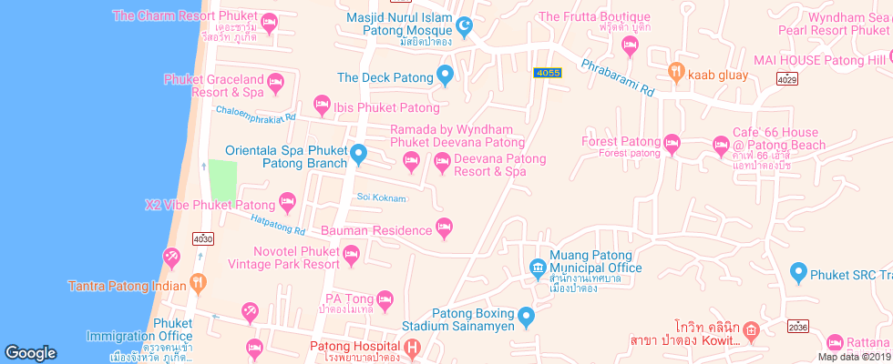 Отель Deevana Patong Resort & Spa на карте Таиланда