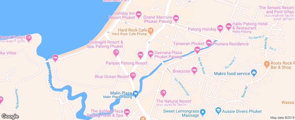 Отель Deevana Plaza Phuket на карте Таиланда