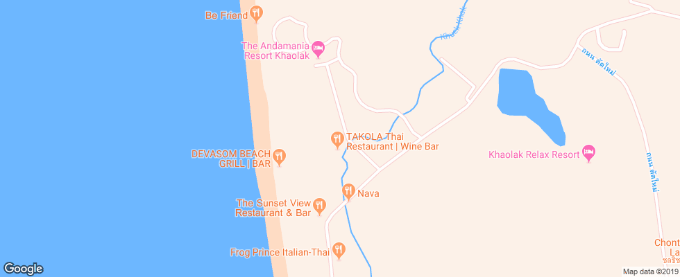 Отель Devasom Khao Lak Beach Resort & Villas на карте Таиланда