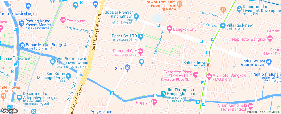 Отель Diamond City на карте Таиланда