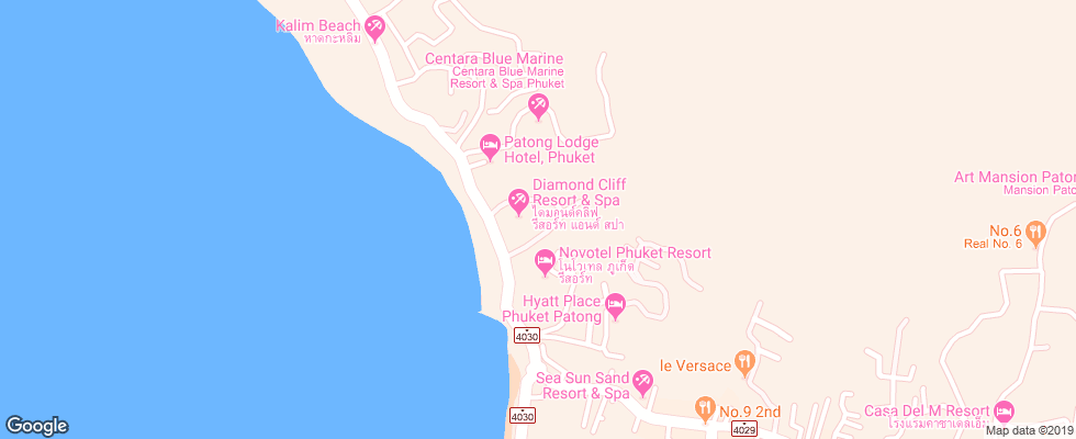 Отель Diamond Cliff Resort & Spa на карте Таиланда