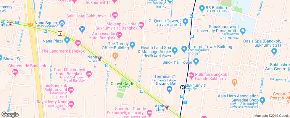 Отель Dream Hotel Bangkok на карте Таиланда