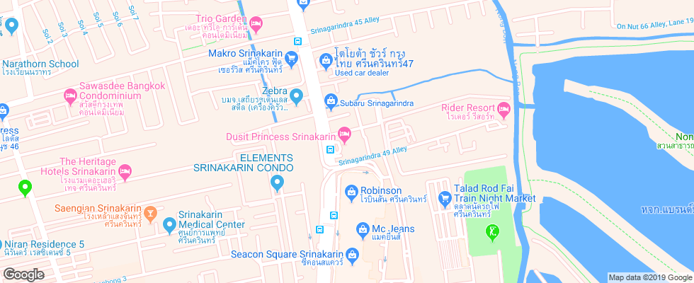 Отель Dusit Princess Srinakarin на карте Таиланда