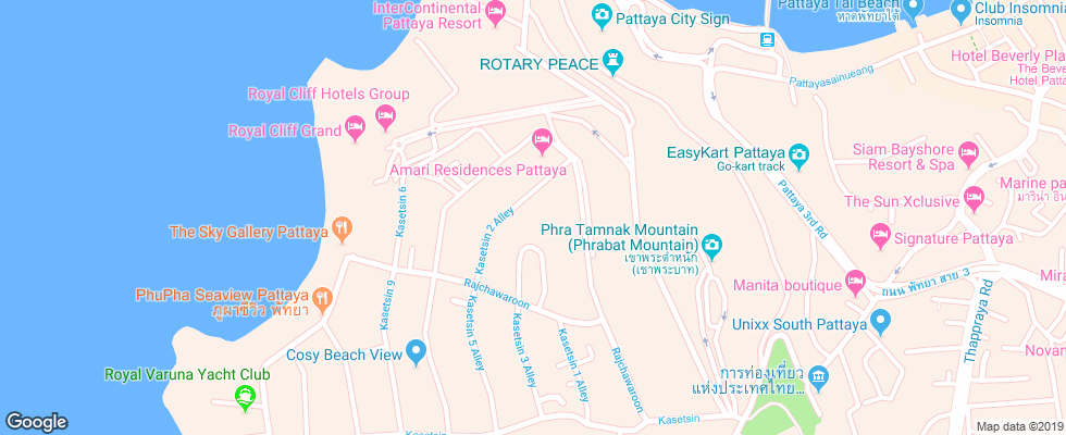 Отель Dynasty Resort Pattaya на карте Таиланда