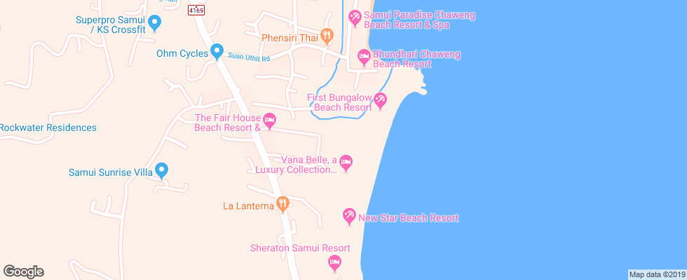Отель Fair House Beach Resort на карте Таиланда