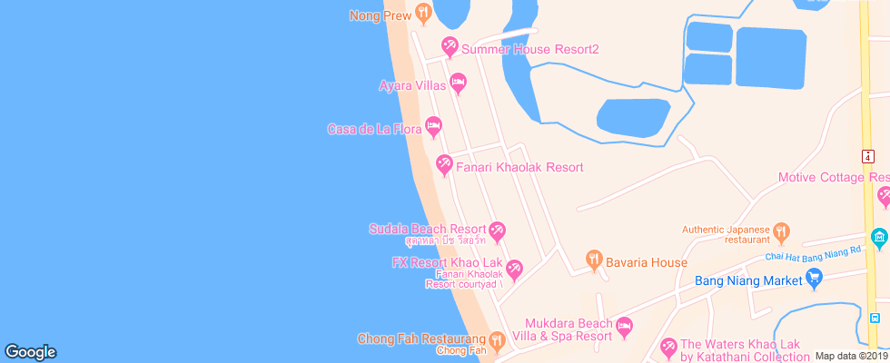 Отель Fanari Khao Lak Resort на карте Таиланда