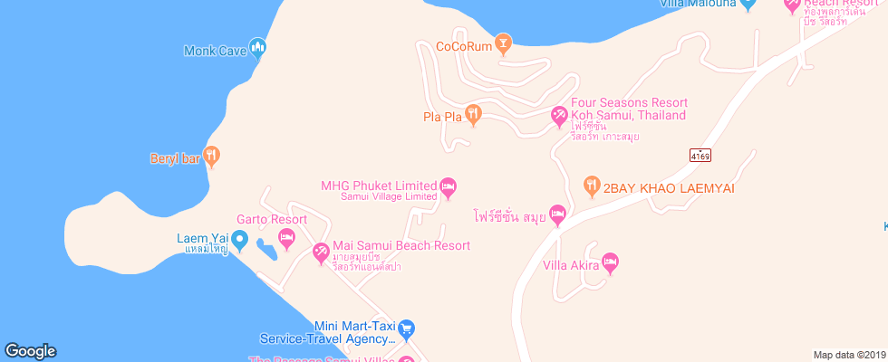Отель Four Season Resort Samui на карте Таиланда