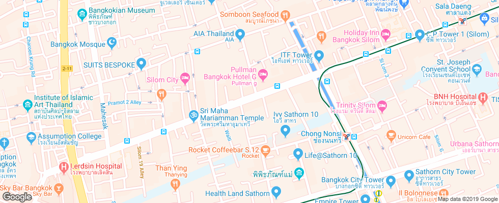 Отель Furama Silom на карте Таиланда