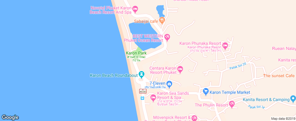 Отель Golden Sand Inn Phuket на карте Таиланда