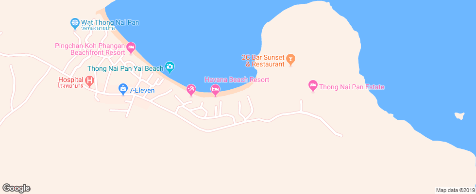 Отель Havana Beach Resort на карте Таиланда