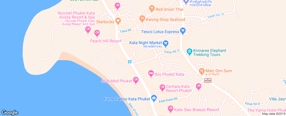 Отель Honey Resort на карте Таиланда