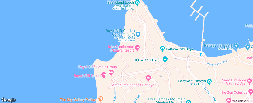 Отель Intercontinental Pattaya Resort на карте Таиланда
